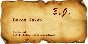Bakos Jakab névjegykártya